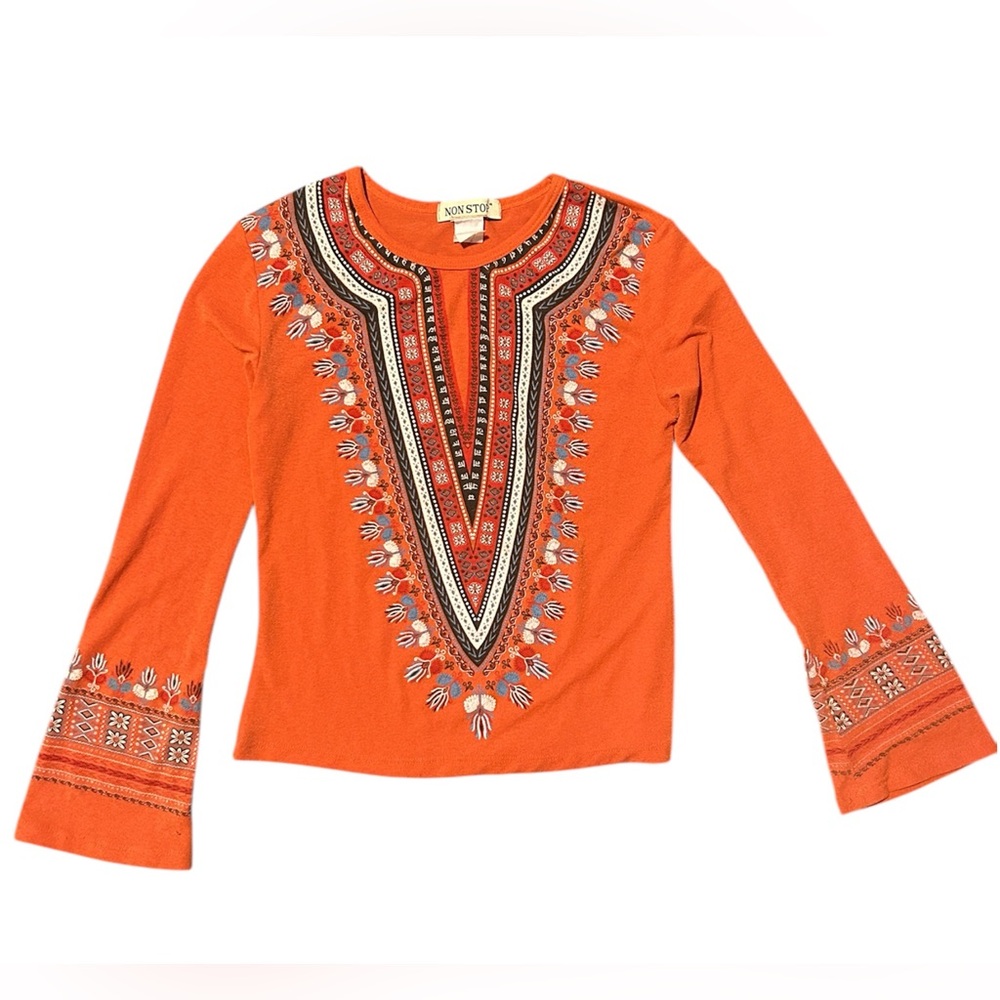 Vintage 70’s Top Dashiki Style Top 70’s Hippie Disco Top